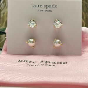 Kate Spade Cream and Gold Stud Earrings
